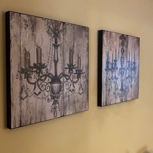 Set of two chandelier wall hangings